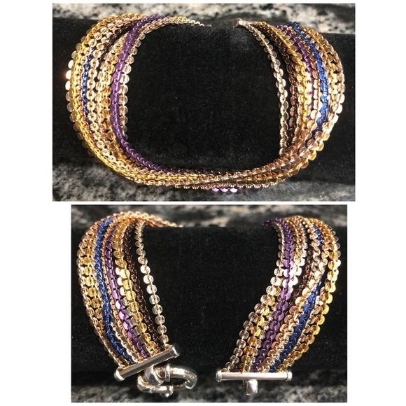 MILOR Italy 925 Sterling 10-Multicolor Bracelet - Picture 1 of 8